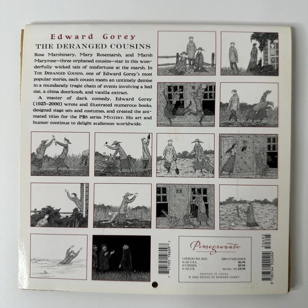 Edward Gorey Deranged Cousins 2003 Small Wall Calendar Gothic Art Illustrated